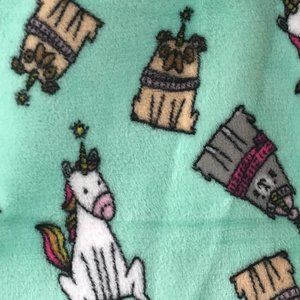 Vibrant bulldog & unicorn pj lounge pants mint
